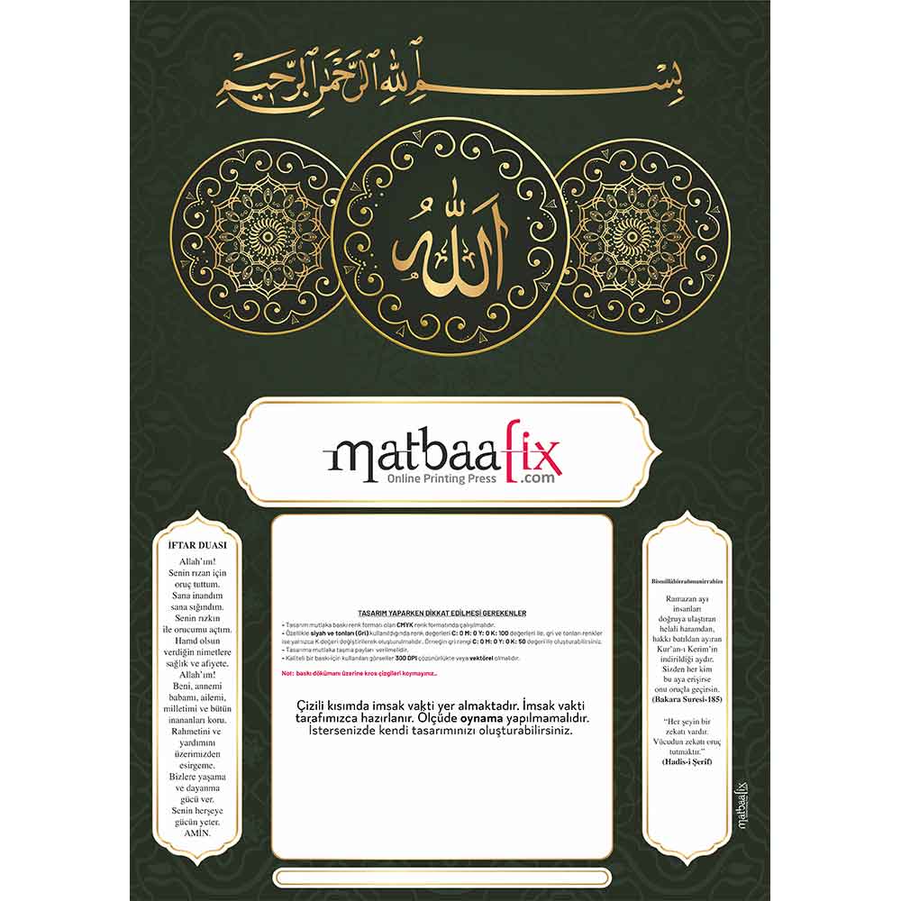 Fix İmsakiye 8 Modeli